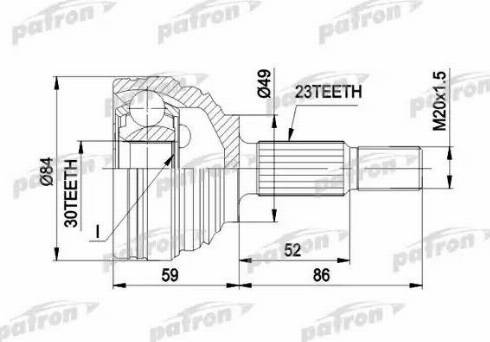 Patron PCV1501 - Šarnīru komplekts, Piedziņas vārpsta autospares.lv