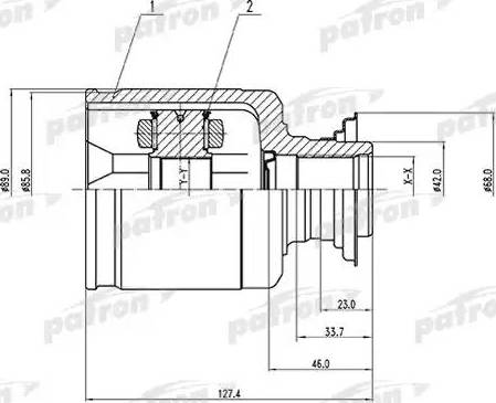 Patron PCV1512 - Šarnīru komplekts, Piedziņas vārpsta autospares.lv