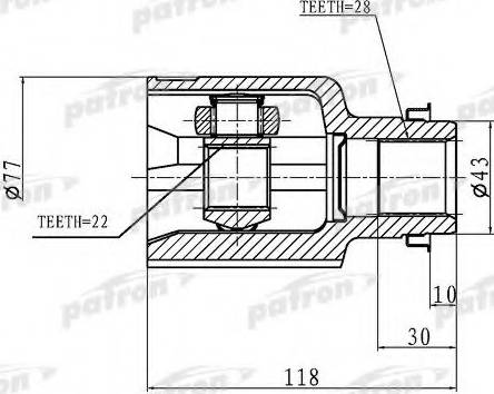 Patron PCV1046 - Šarnīru komplekts, Piedziņas vārpsta www.autospares.lv