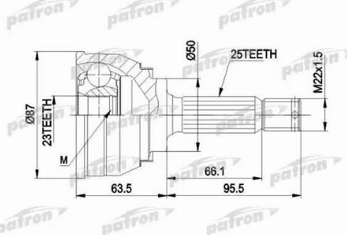 Patron PCV1048 - Šarnīru komplekts, Piedziņas vārpsta www.autospares.lv