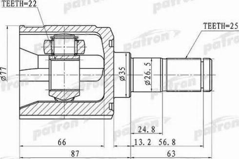 Patron PCV1003 - Шарнирный комплект, ШРУС, приводной вал www.autospares.lv