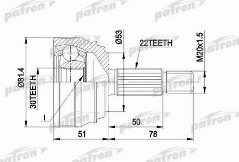 Patron PCV1021 - Шарнирный комплект, ШРУС, приводной вал www.autospares.lv