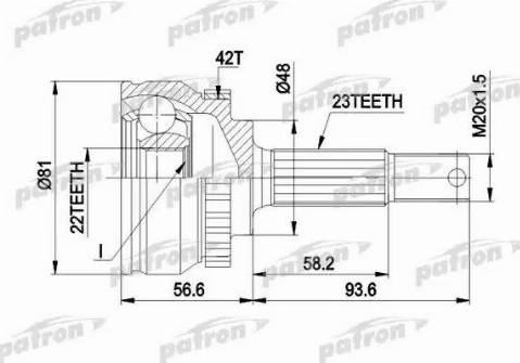 Patron PCV1193 - Šarnīru komplekts, Piedziņas vārpsta autospares.lv