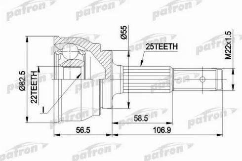 Patron PCV1163 - Šarnīru komplekts, Piedziņas vārpsta autospares.lv