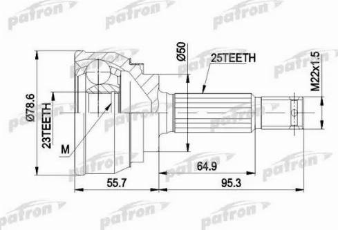 Patron PCV1104 - Šarnīru komplekts, Piedziņas vārpsta www.autospares.lv