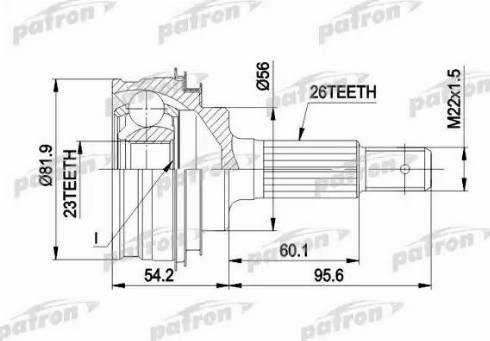 Patron PCV1346 - Šarnīru komplekts, Piedziņas vārpsta autospares.lv