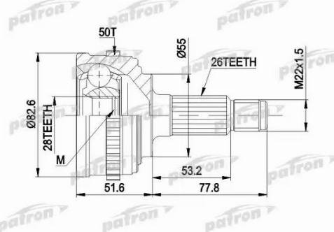 Patron PCV1301 - Šarnīru komplekts, Piedziņas vārpsta www.autospares.lv