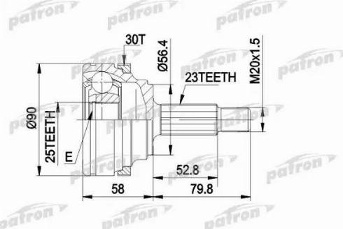 Patron PCV1336 - Šarnīru komplekts, Piedziņas vārpsta www.autospares.lv