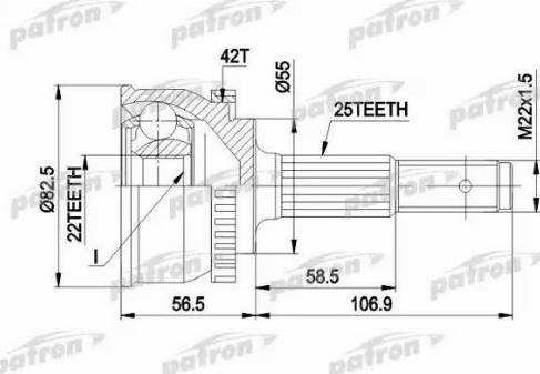 Patron PCV1293 - Šarnīru komplekts, Piedziņas vārpsta autospares.lv