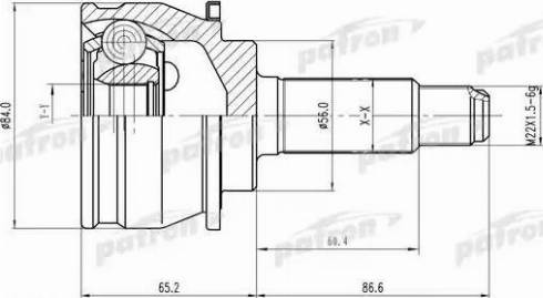 Patron PCV1247 - Шарнирный комплект, ШРУС, приводной вал www.autospares.lv