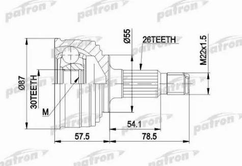 Patron PCV1251 - Šarnīru komplekts, Piedziņas vārpsta www.autospares.lv