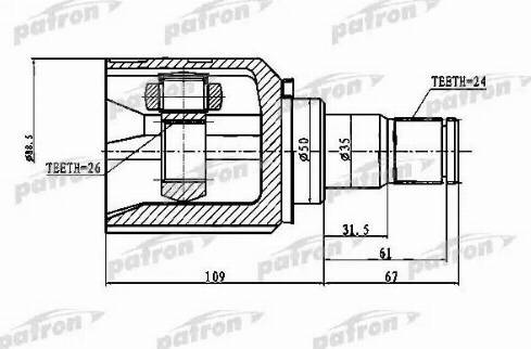 Patron PCV1777 - Šarnīrs, Piedziņas vārpsta www.autospares.lv