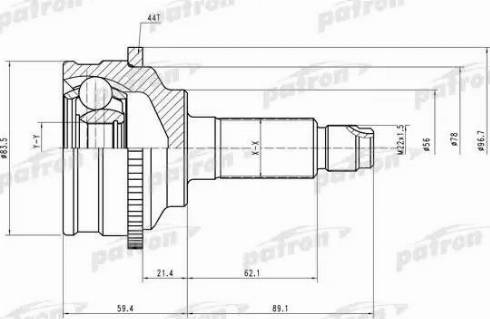 Patron PCV2072 - Šarnīru komplekts, Piedziņas vārpsta www.autospares.lv