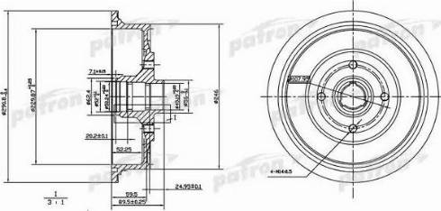 Patron PDR1200 - Bremžu trumulis www.autospares.lv