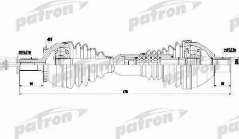 Patron PDS0442 - Piedziņas vārpsta autospares.lv