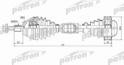 Patron PDS0415 - Piedziņas vārpsta www.autospares.lv