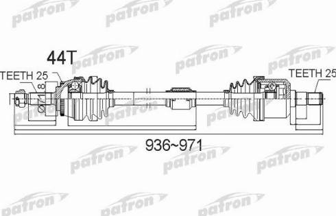 Patron PDS0487 - Piedziņas vārpsta www.autospares.lv