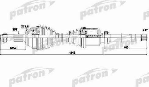 Patron PDS0425 - Приводной вал www.autospares.lv