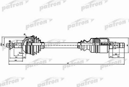 Patron PDS0144 - Piedziņas vārpsta www.autospares.lv