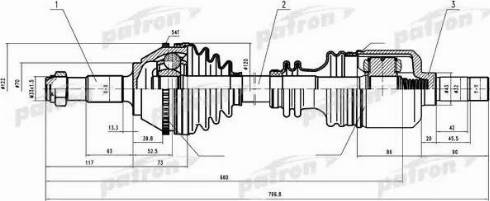 Patron PDS0160 - Piedziņas vārpsta www.autospares.lv