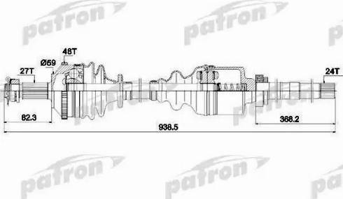 Patron PDS0336 - Piedziņas vārpsta www.autospares.lv