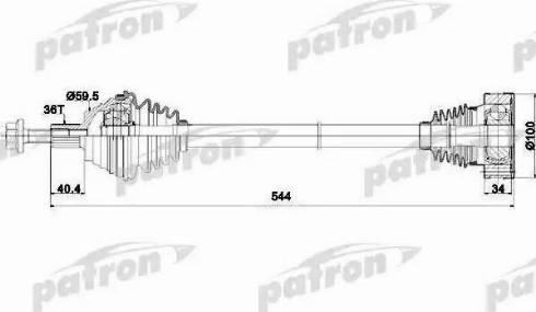 Patron PDS0253 - Piedziņas vārpsta autospares.lv