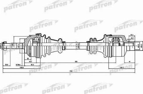 Patron PDS1432 - Piedziņas vārpsta autospares.lv