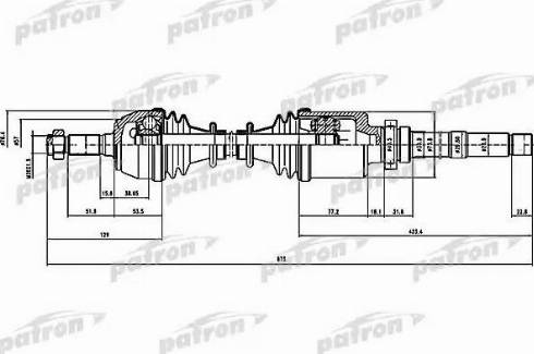 Patron PDS1063 - Piedziņas vārpsta www.autospares.lv