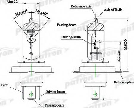 Patron PLH4-75/70 - Kvēlspuldze, Tālās gaismas lukturis www.autospares.lv