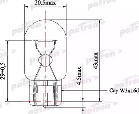 Patron PLW21W - Kvēlspuldze, Papildus bremžu signāla lukturis www.autospares.lv