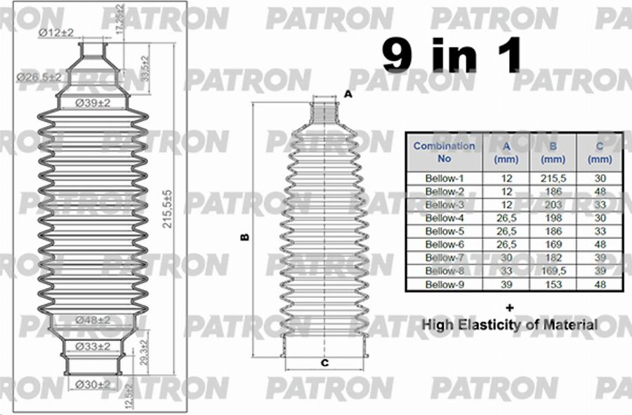 Patron PSE6423 - Пыльник, рулевое управление www.autospares.lv