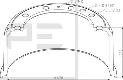 PE Automotive 04668700A - Bremžu trumulis www.autospares.lv