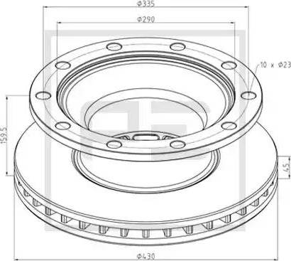 PE Automotive 046.371-10A - Bremžu diski autospares.lv