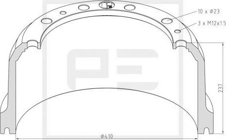 PE Automotive 016.502-00A - Brake Drum www.autospares.lv