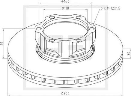 PE Automotive 016.650-00A - Bremžu diski www.autospares.lv