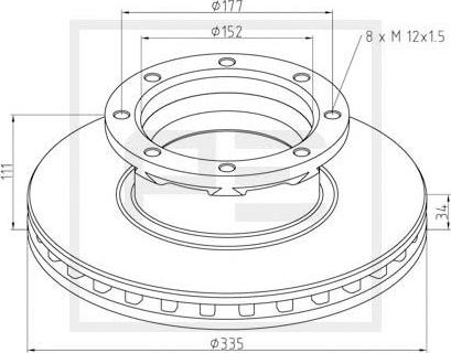 PE Automotive 016.664-00A - Bremžu diski autospares.lv