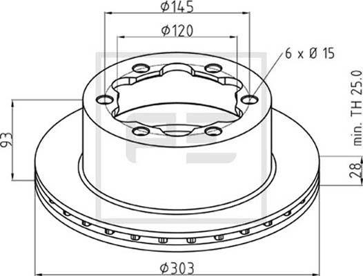 PE Automotive 016.679-00A - Bremžu diski www.autospares.lv