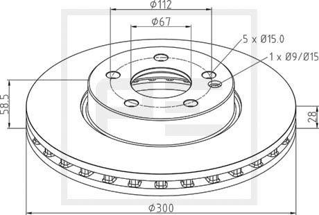 PE Automotive 016.674-00A - Bremžu diski www.autospares.lv