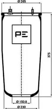 PE Automotive 084.053-71A - Pneimoatsperes spilvens, Pneimopiekare www.autospares.lv