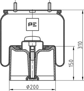 PE Automotive 084.082-74A - Pneimoatsperes spilvens, Pneimopiekare www.autospares.lv