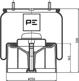 PE Automotive 084.116-73A - Pneimoatsperes spilvens, Pneimopiekare www.autospares.lv