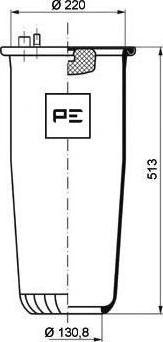 PE Automotive 084.249-70A - Pneimoatsperes spilvens, Pneimopiekare www.autospares.lv