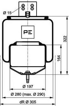 PE Automotive 084.264-72A - Pneimoatsperes spilvens, Pneimopiekare www.autospares.lv