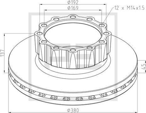 PE Automotive 036.006-00A - Тормозной диск www.autospares.lv