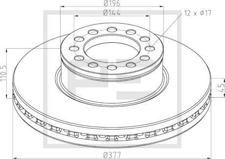 PE Automotive 036.144-00A - Bremžu diski www.autospares.lv