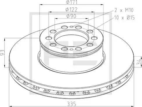 PE Automotive 036.145-00A - Brake Disc www.autospares.lv