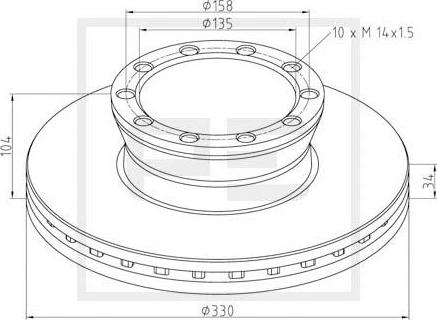 PE Automotive 036.109-00A - Bremžu diski www.autospares.lv