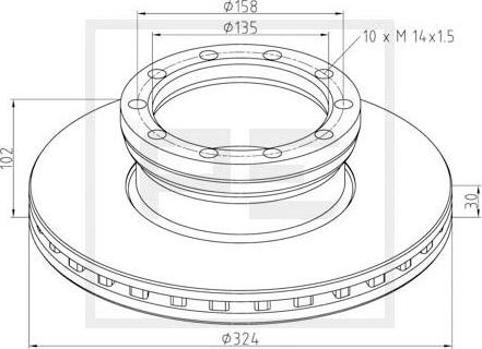 PE Automotive 036.103-00A - Bremžu diski www.autospares.lv