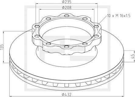 PE Automotive 036.119-00A - Bremžu diski www.autospares.lv