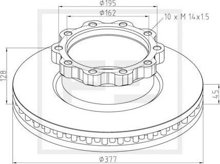 PE Automotive 036.117-00A - Bremžu diski www.autospares.lv